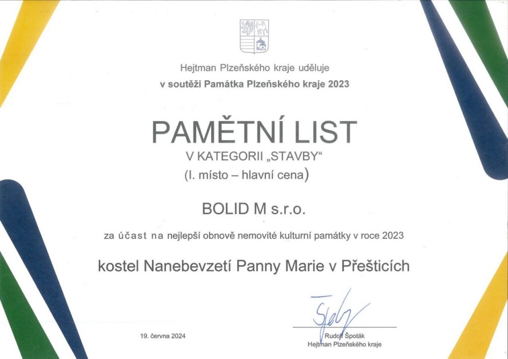 Obnova kostela Nanebevzetí Panny Marie v Přešticích